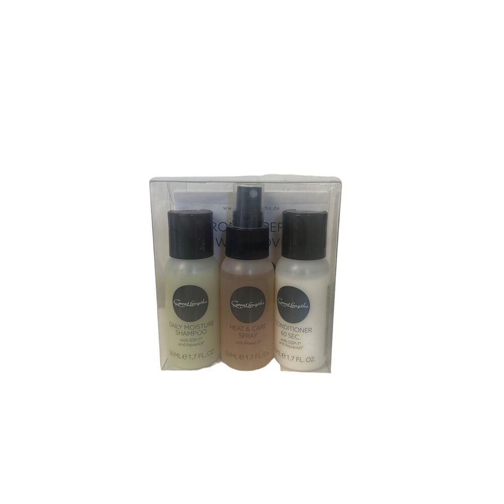 Great lengths mini shampoo, conditioner, & heat spray